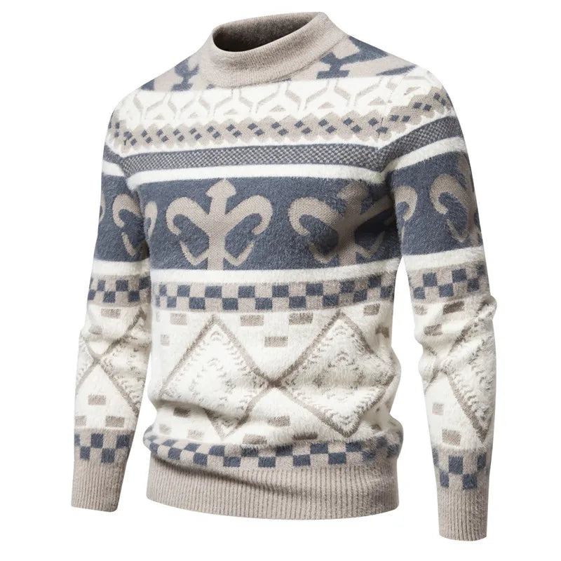 Fake Fur Crew Neck Sweater Men - BritishElegance