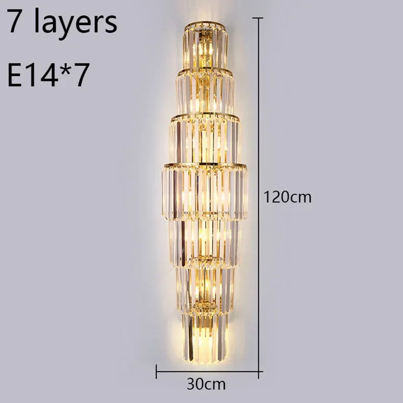 Sparkling Crystal Column Wall Light With Soft Glow