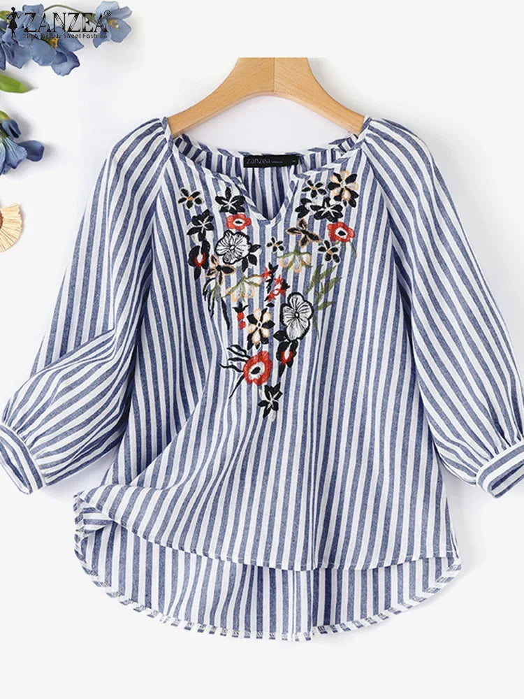 Beautiful Floral Print Summer Blouse for Women