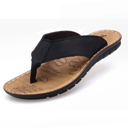 Comfortable Mens Leather Sandals - Soft and Slip Resistant