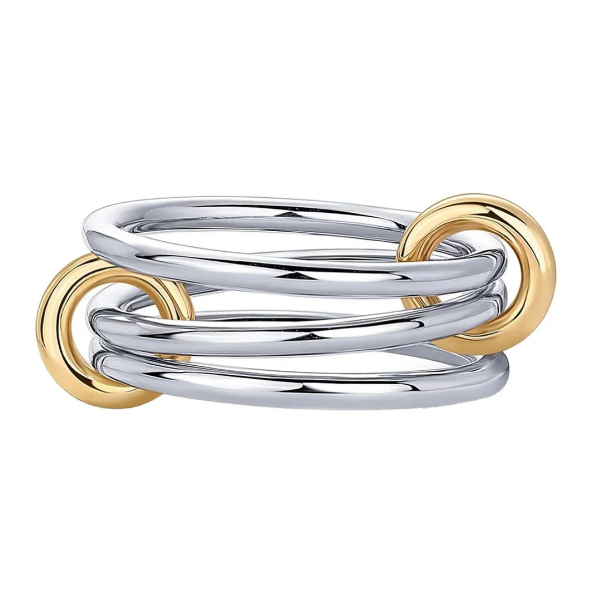 Simple Dual Tone Copper Band Ring Set
