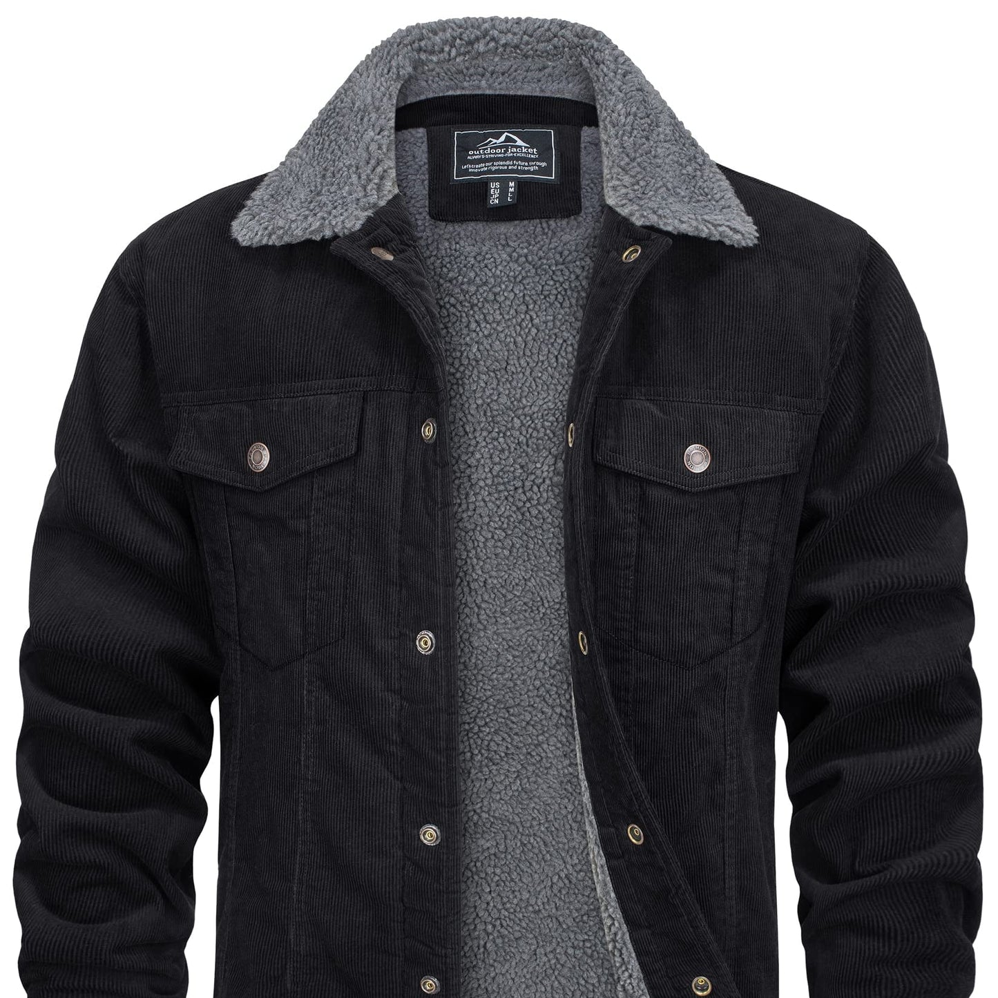 Men’s Corduroy Teddy Jacket with Sherpa Collar