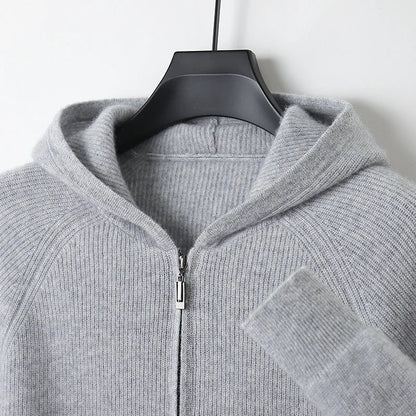 Warm Mens Knit Zip Up Jacket