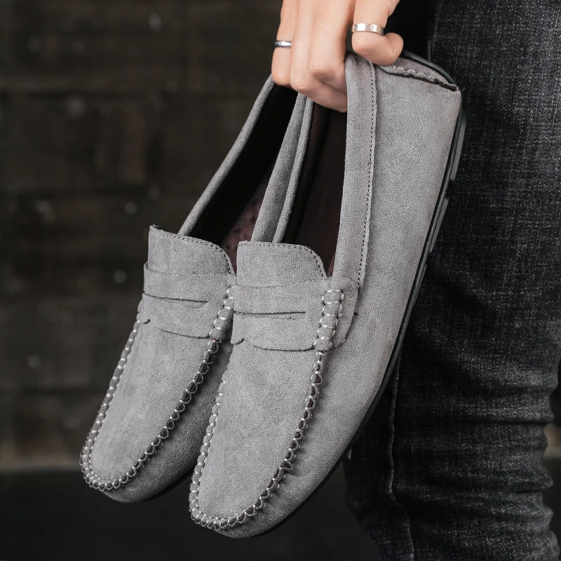 Comfortable Leather Slip-On Loafers - Men's Classic Casual Shoes