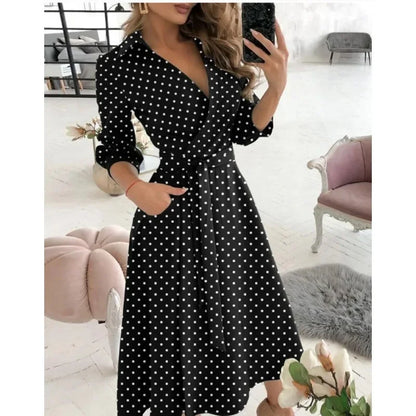Elegant Long Sleeve Wrap Dress