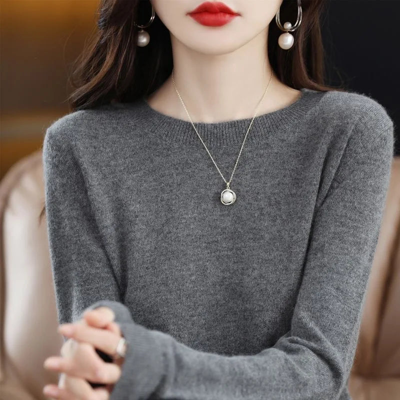 Soft Women's Merino Wool Crew Neck Sweater