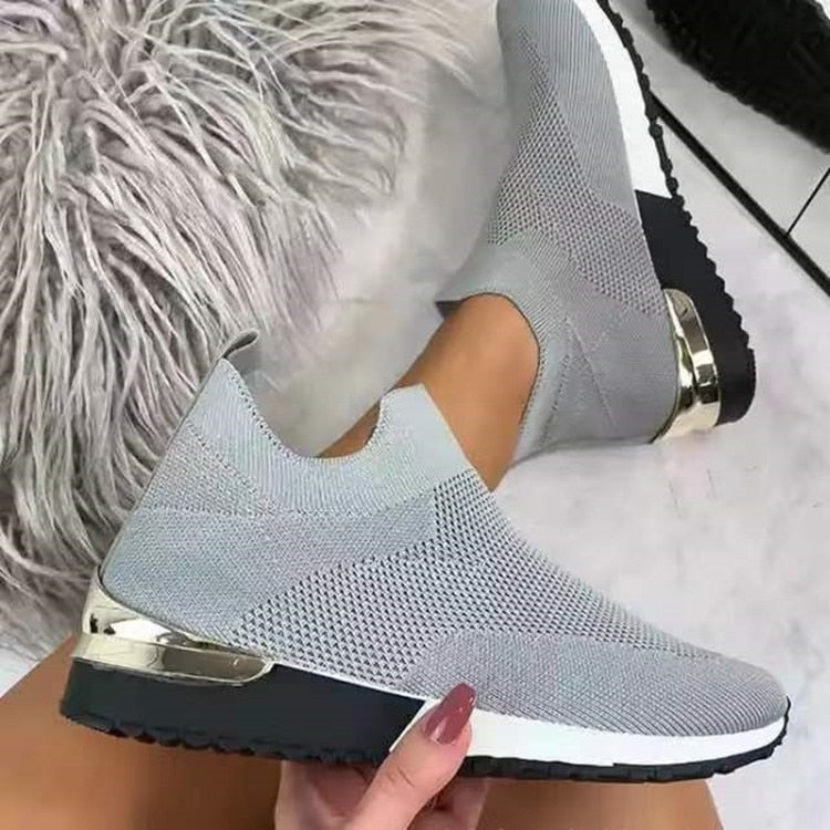 Women's Breathable Sneakers with Metallic Accents