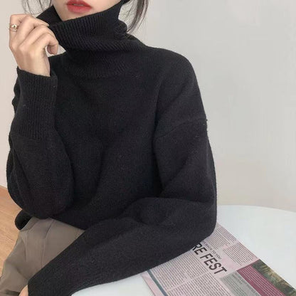 Cozy Oversized Winter Knit Turtleneck Sweater