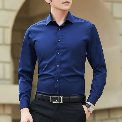 Large Size Formal Dress Shirt – Classic Long Sleeve