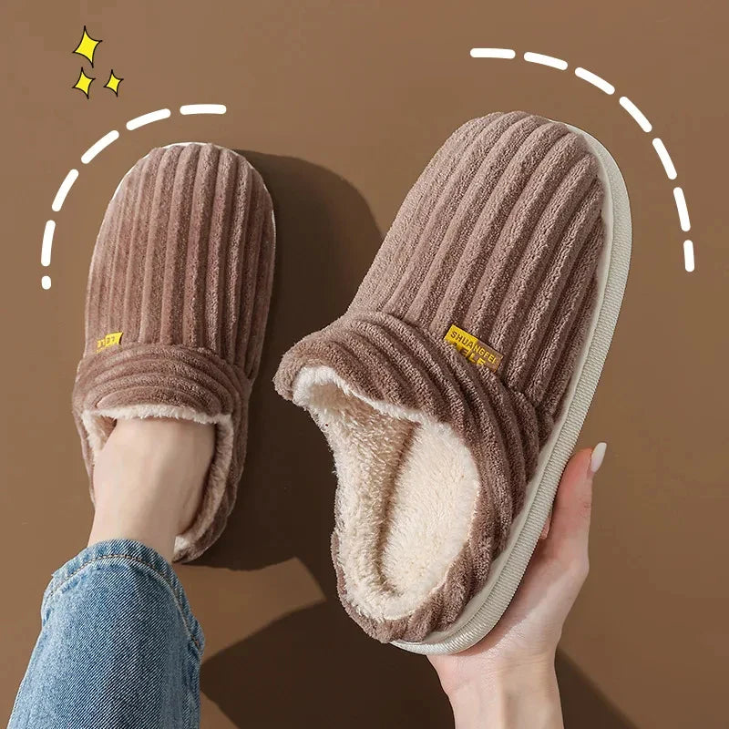Cozy Faux Fur Slide Slippers – Soft Warm Indoor Shoes