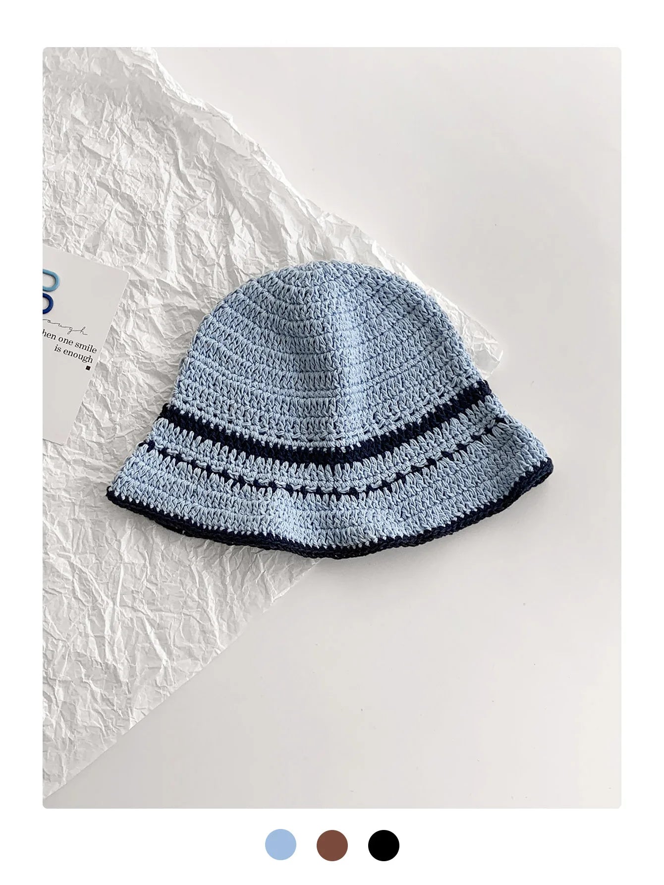 Colorful Striped Knit Fisherman Hat for Women