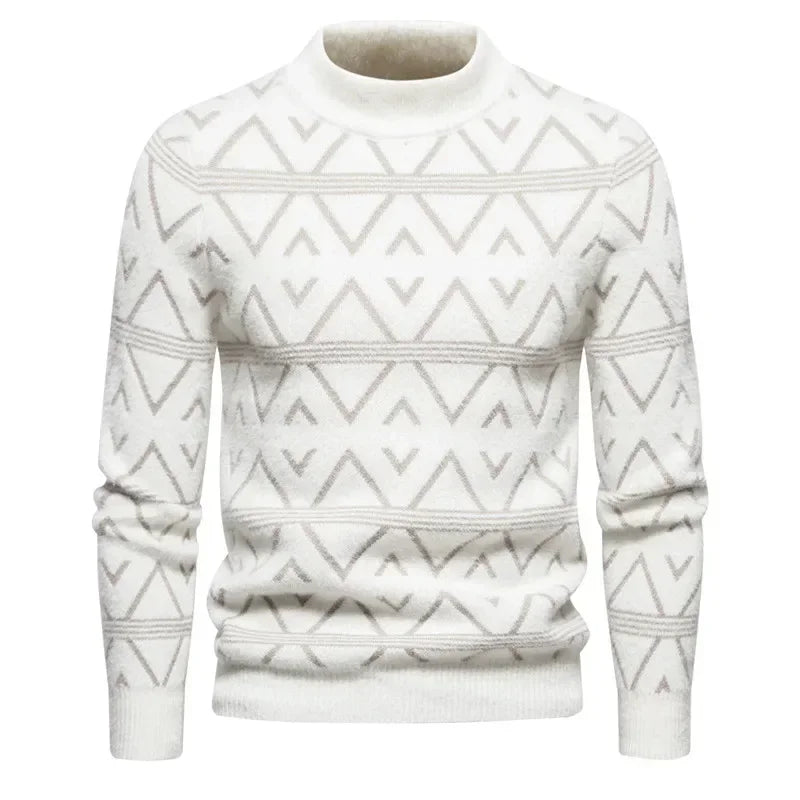 Fake Fur Crew Neck Sweater Men