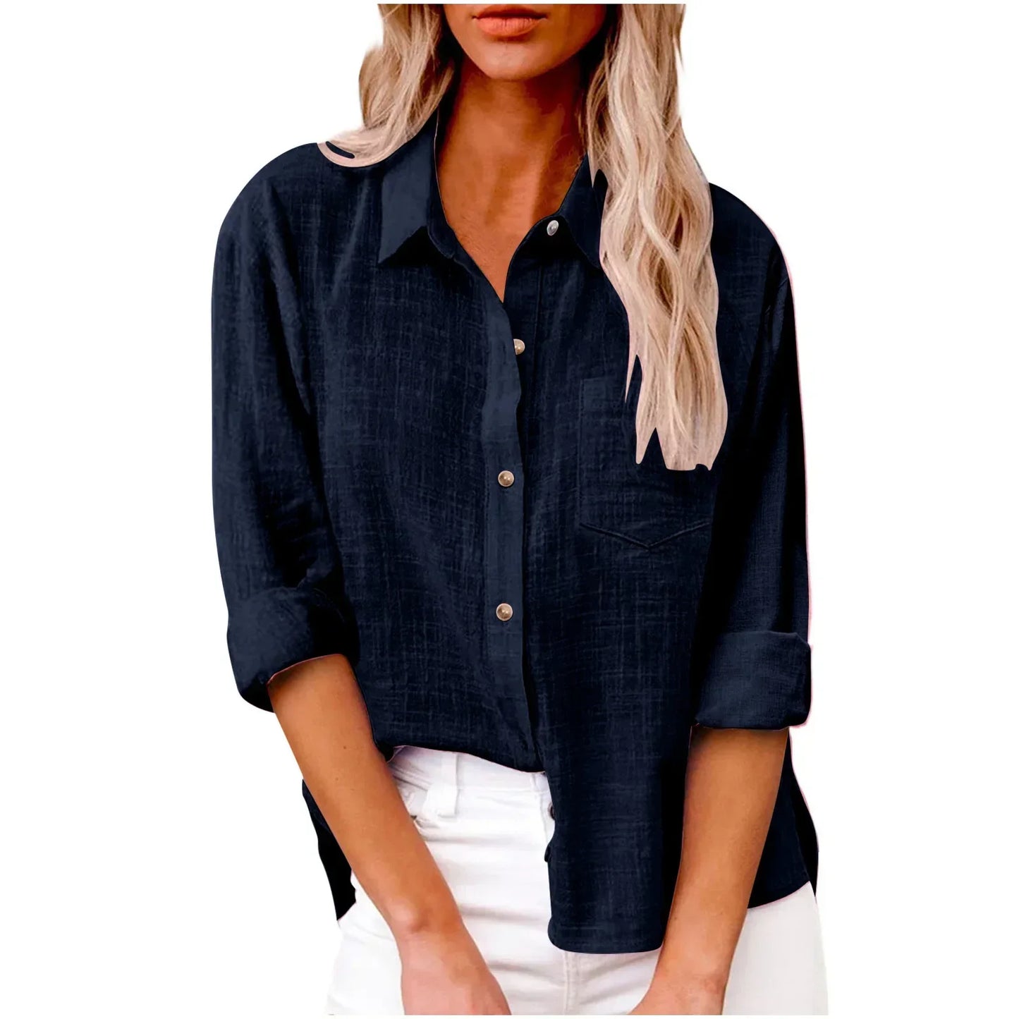 Ladies Classic Casual Linen Shirt