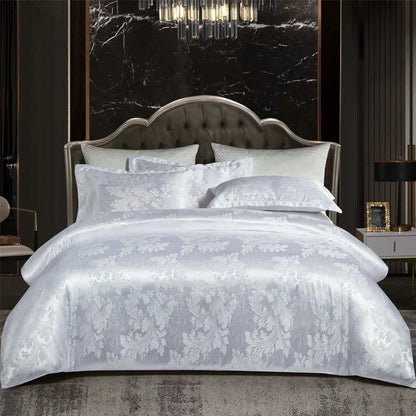 Luxury Soft Gold Blue Bedding Duvet Cover Set