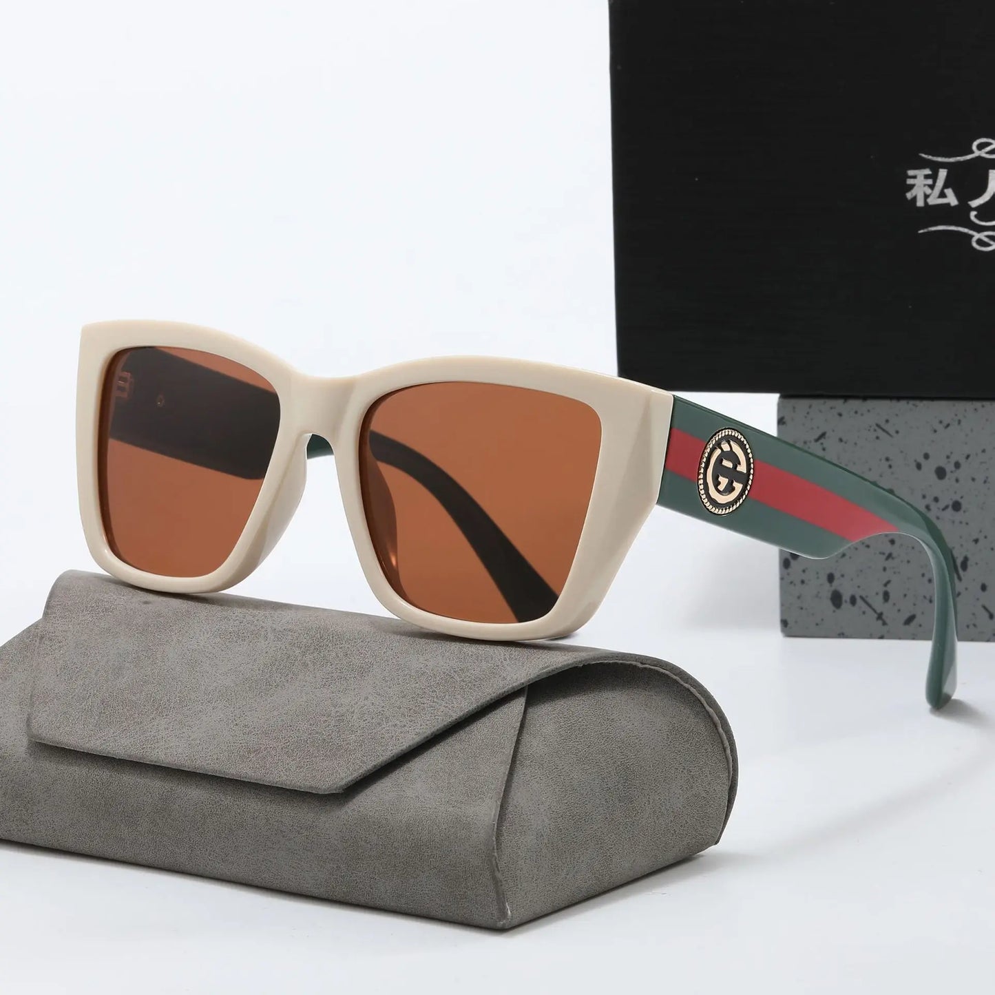 Large Retro Geometric Shade Sunglasses