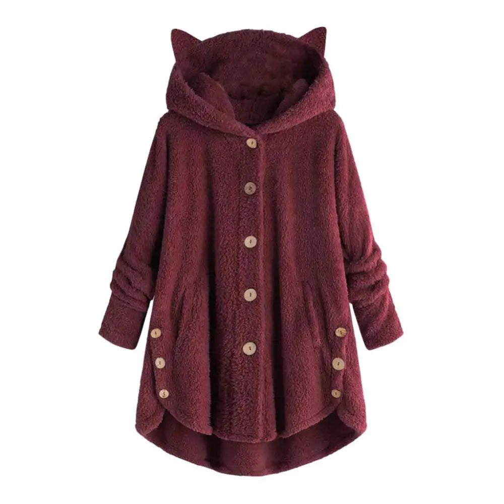 Warm Fuzzy Hooded Sweatshirt for Women