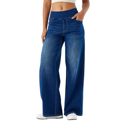 Comfortable High-Waist Straight Leg Women's Jeans