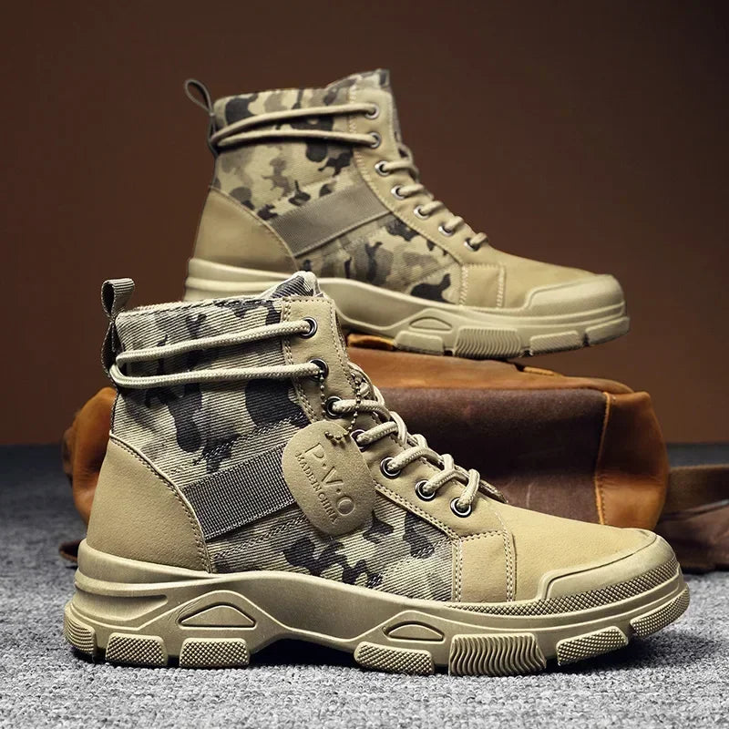Tactical Camo Lace-Up Work Boots
