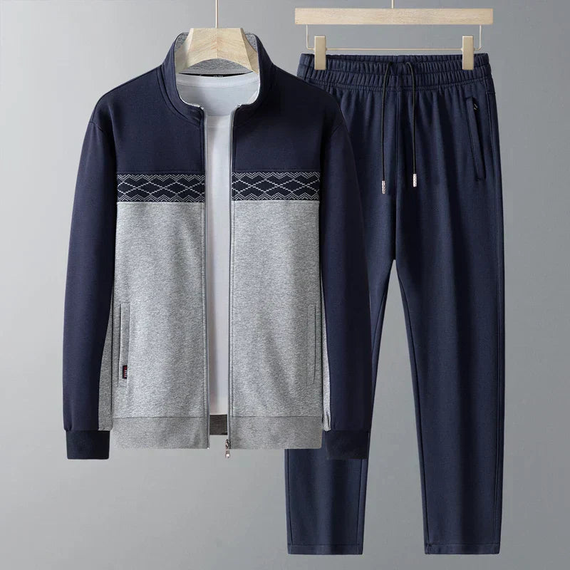 Men's Relaxed Fit Zip Up Tracksuit Set