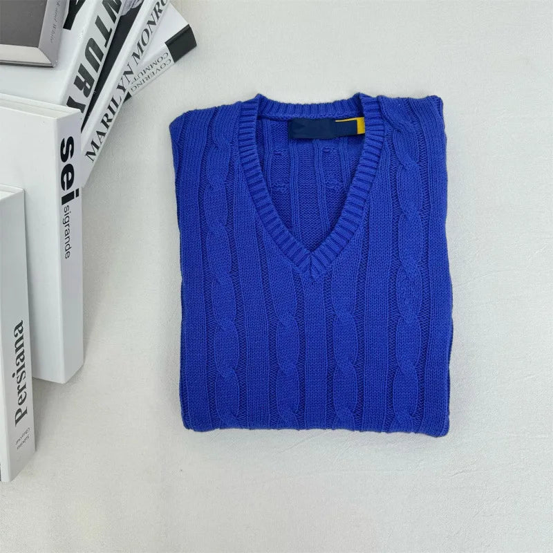 Relaxed Fit Casual V-Neck Jumper Sweater