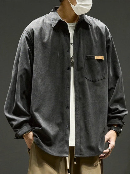 Relaxed Fit Casual Cargo Shirt Men