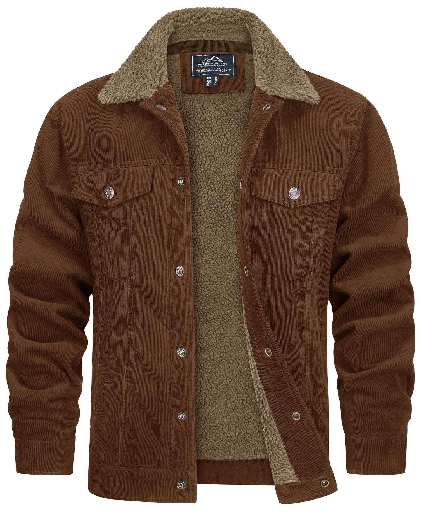 Men’s Corduroy Teddy Jacket with Sherpa Collar