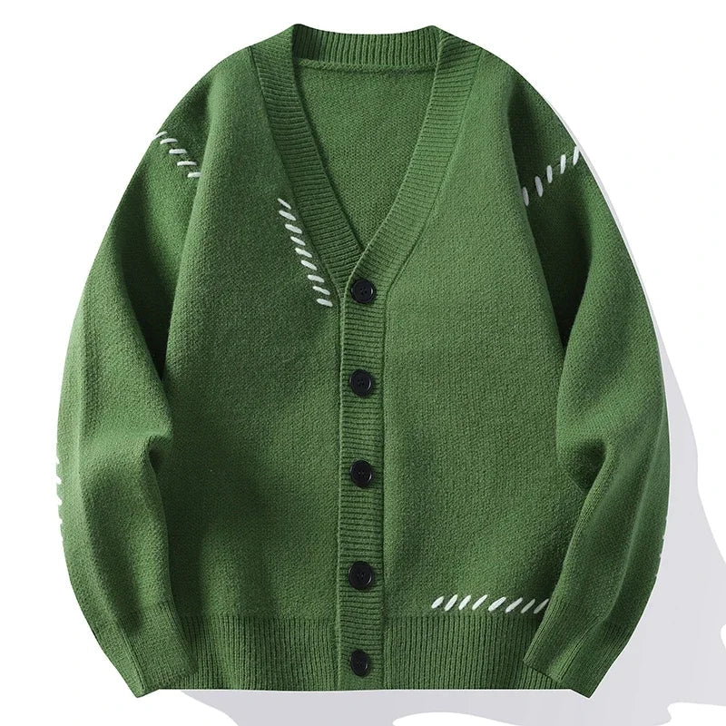 Vintage Style Knit V-Neck Cardigan Sweater - BritishElegance