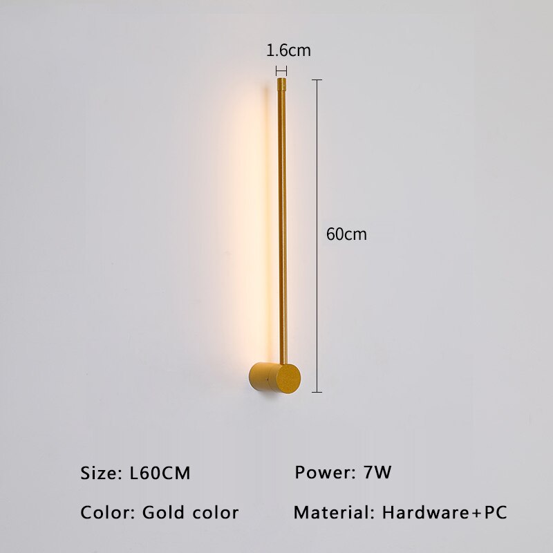 Contemporary Gold Black LED Wall Lamp