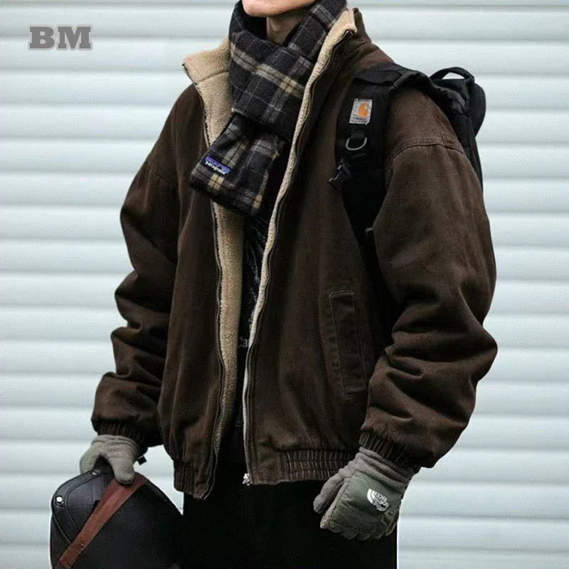 Classic Retro Fleece Mens Jacket - BritishElegance