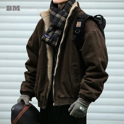 Classic Retro Fleece Mens Jacket - BritishElegance