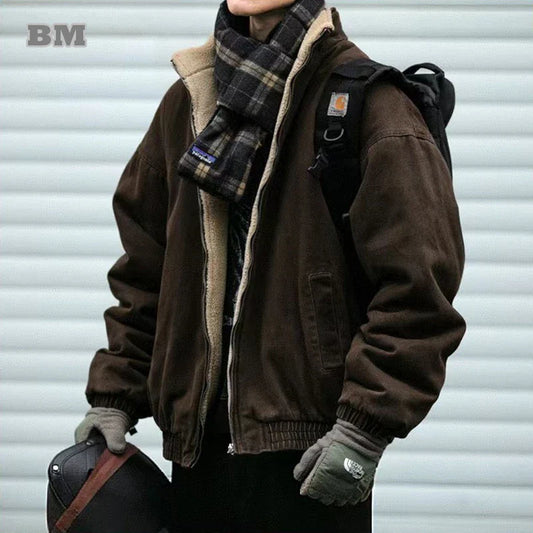 Classic Retro Fleece Mens Jacket - BritishElegance