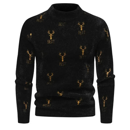 Fake Fur Crew Neck Sweater Men