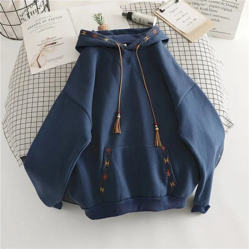 Soft Oversized Fleece Hooded Sweatshirt - Casual Warm Hoodie