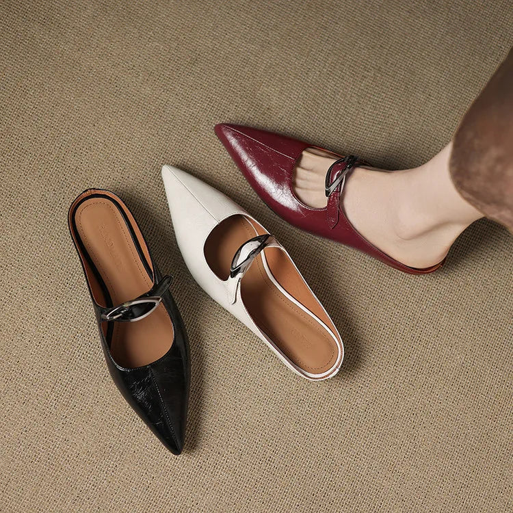 Alour Genuine Leather Mules