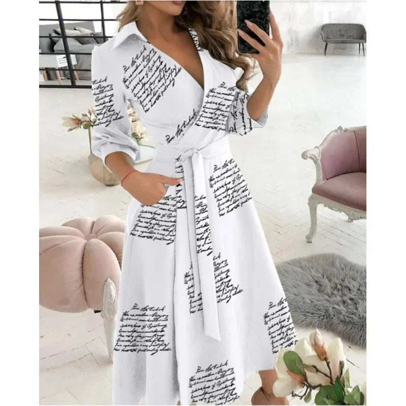 Elegant Long Sleeve Wrap Dress