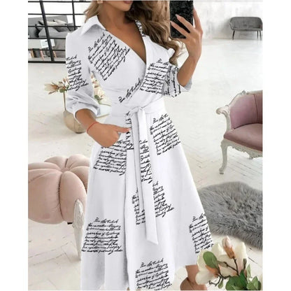Elegant Long Sleeve Wrap Dress