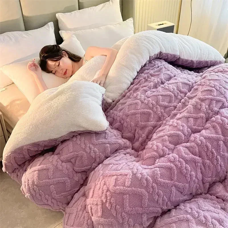 Plush Lamb Cashmere Heavyweight Cozy Winter Blanket
