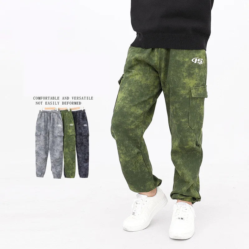Boys' Army Style Cargo Jogger Pants - BritishElegance