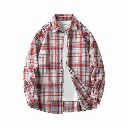 Comfortable Plaid Cotton Shirt - Cozy Long Sleeve Casual Wear