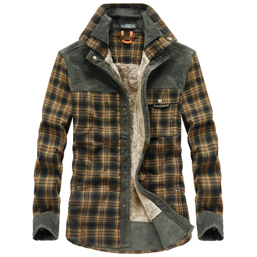 Classic Plaid Shirt with Fleece Lining - BritishElegance