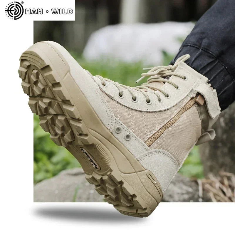 Men's Heavy-Duty Waterproof Hiking Combat Boots - BritishElegance
