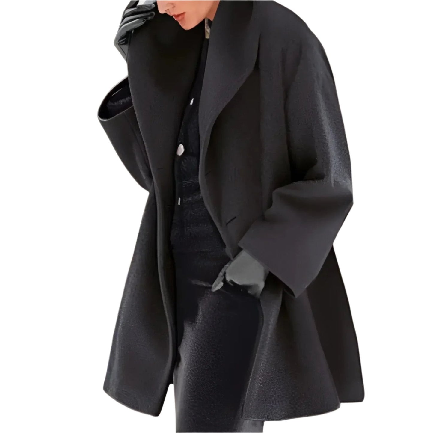 Stylish long winter coat for women with buttons | Perfect for cold days