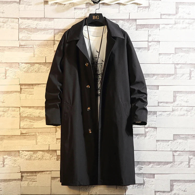 Large Black Waterproof Men's Windbreaker Jacket