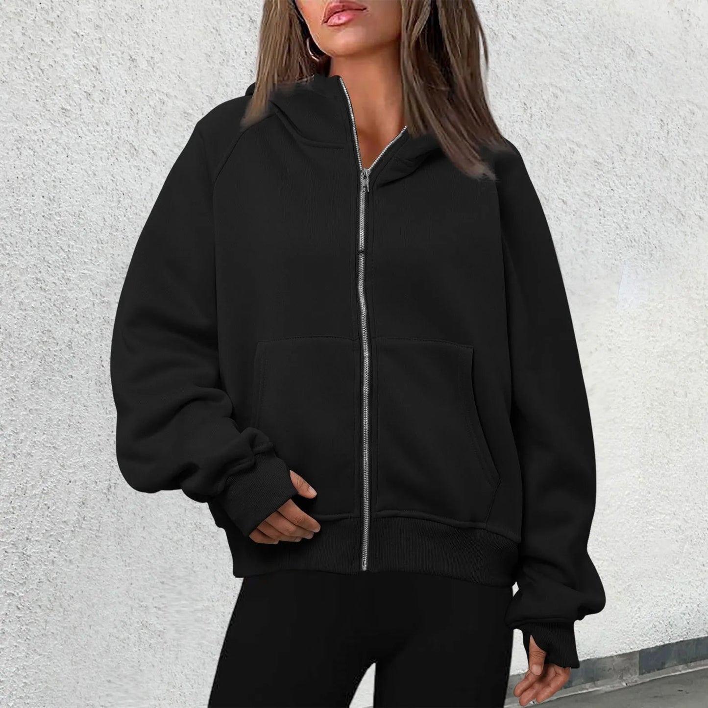 Cozy Women's Zip Up Hooded Sweatshirt