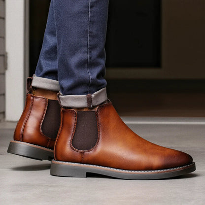 Retro Chelsea Boots Black Leather