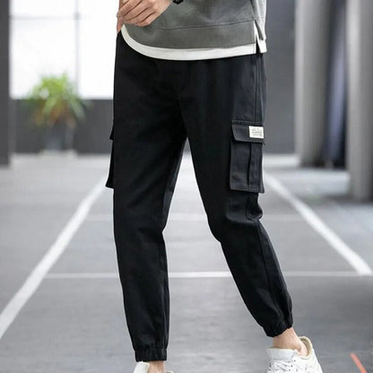 Relaxed Fit Black Cargo Pants for Men - BritishElegance
