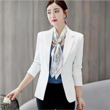 Classic Fit Navy Blue Business Jacket for Women