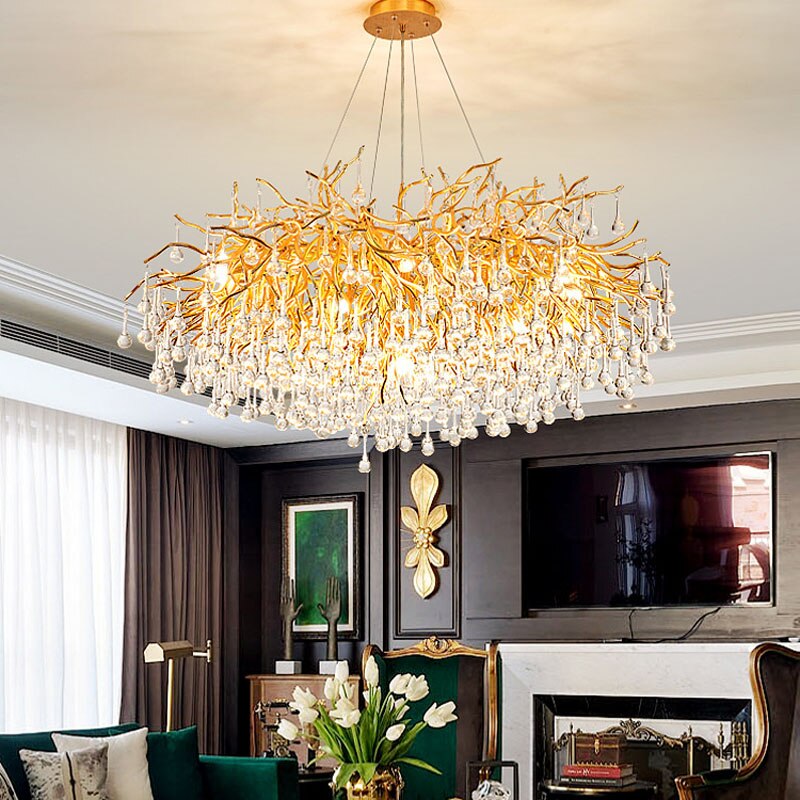 Luxury Crystal Drop LED Chandelier - BritishElegance