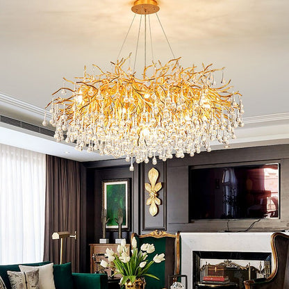 Luxury Crystal Drop LED Chandelier - BritishElegance