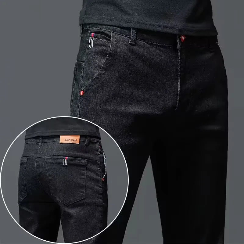 Men's Skinny Fit Dark Wash Jeans - BritishElegance